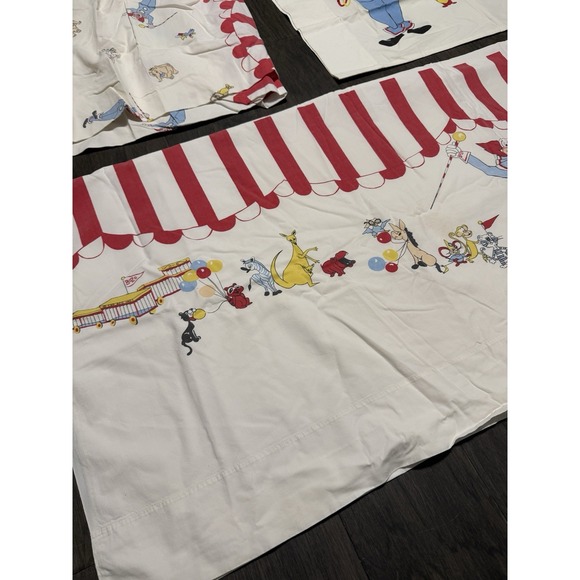 Bozo The Clown Twin Bed Sheet Set Wamsutta Bigtop Circus Vintage TV Cartoon - Picture 2 of 12